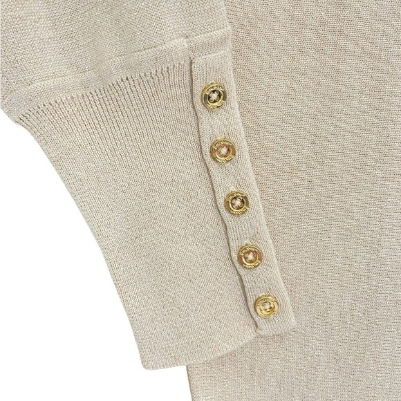 Lilly Pultizer metallic merino wool blend dolman sleeve cuff buttons dress small - Picture 8 of 14